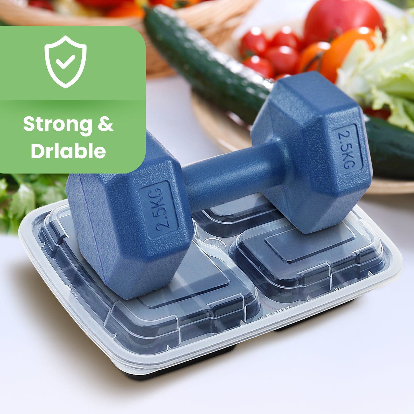 Meal Prep Containers Bento Box 12-pc. 3-Compartment Container Set