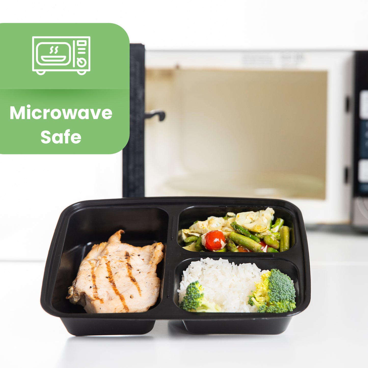 Meal Prep Containers Bento Box 12-pc. 3-Compartment Container Set