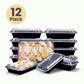 Meal Prep Containers Bento Box 12-pc. 1-Compartment Container Set*4